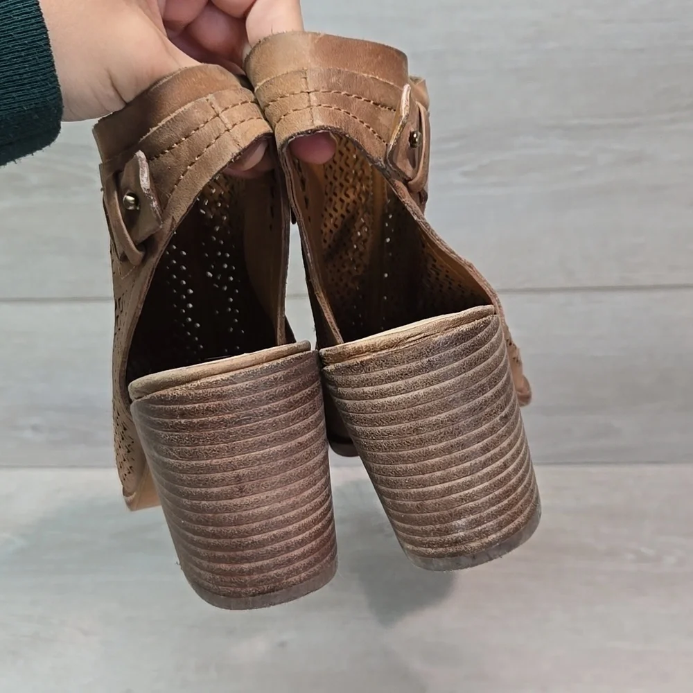 Vince Camuto Women Ankle Leather Open Toe Heels shoes sz 7M
